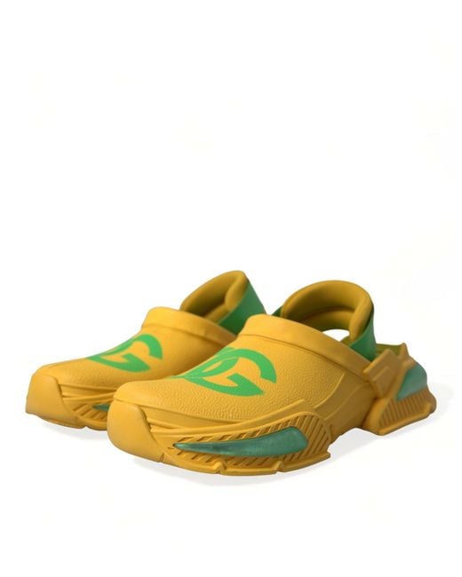 Dolce & Gabbana Yellow Rubber Clogs Slippers Shoes for men