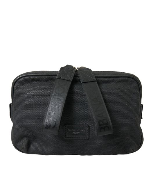 Dolce & Gabbana Sleek Black Canvas Belt Bag for men
