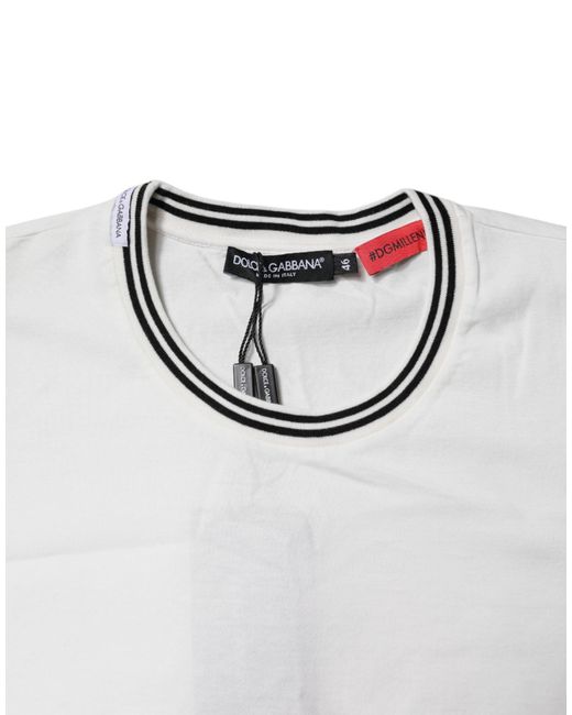 Dolce & Gabbana White #dgmillennials Cotton Crewneck T