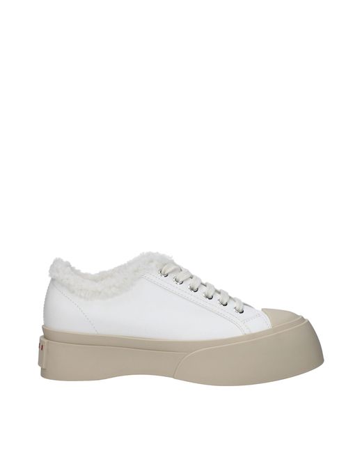 Marni White Leather Low Top Sneakers