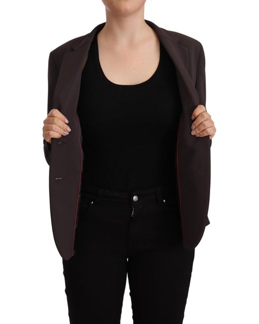 F.it Black Brown Long Sleeve Single Breasted Jacket Blazer