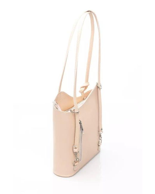 Baldinini Pink Elegant Leather Backpack - Chic & Functional
