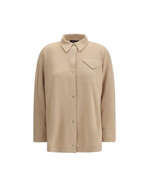 Fabiana Filippi Natural Fleece Wool Dress Shirt