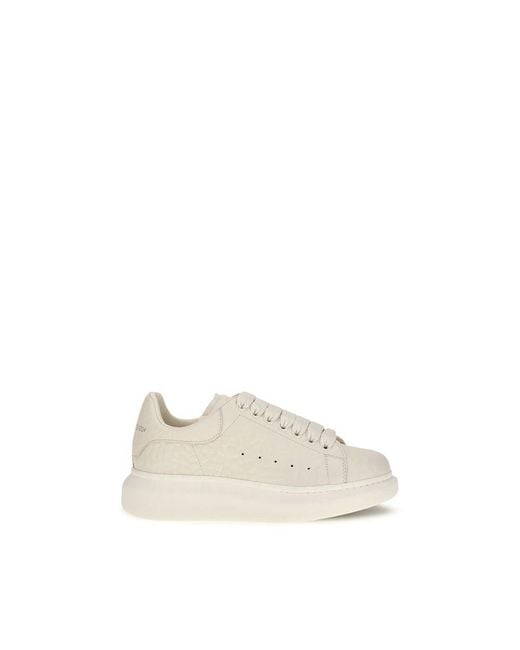 McQueen Natural White Calf Leather Bos Taurus Chunky Sneakers