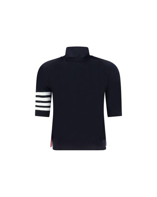Thom Browne Blue Turtleneck Sweater