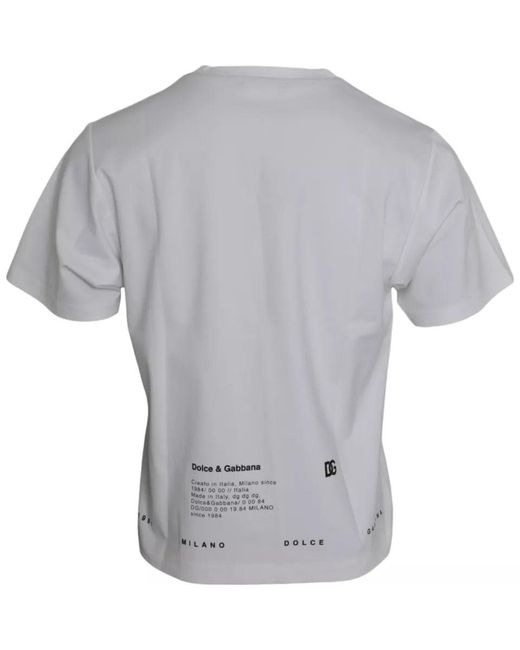 Dolce & Gabbana Gray White Red Lips Print Cotton Men T for men