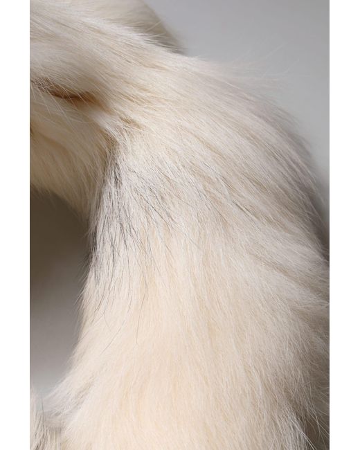 Dolce & Gabbana Natural Fox Fur Neck Wrap Warmer Winter Scarf