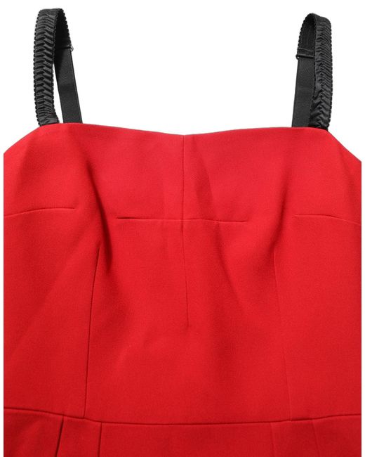 Dolce & Gabbana Red Stretch Bodycon Sheath Knee Length Dress