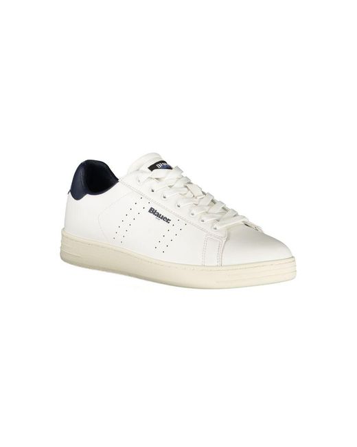 Blauer White Leather Sneaker for men