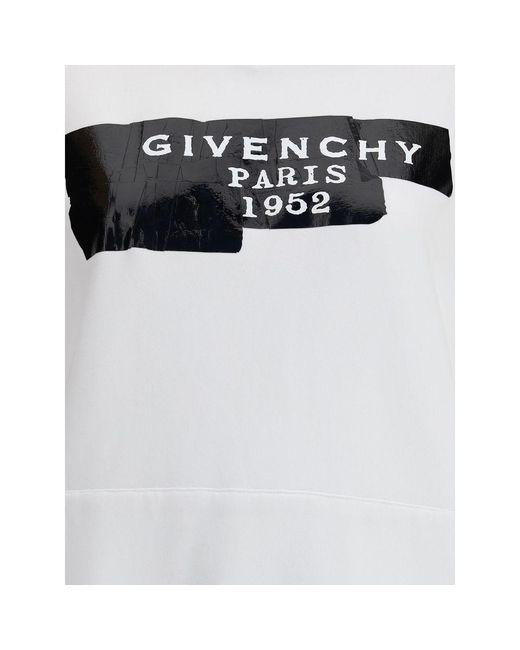 Givenchy White Gauzy Fabric Hoodie With Tape