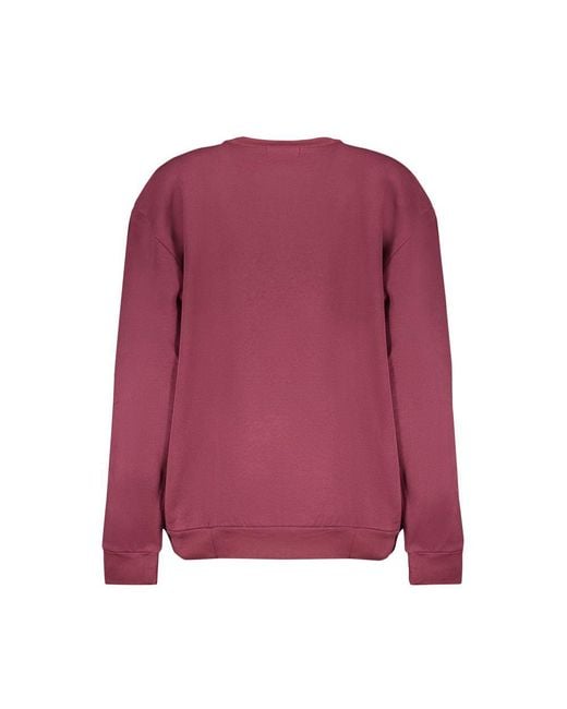 Roberto Cavalli Purple Fleece Crew Neck Sweatshirt With Logo Print