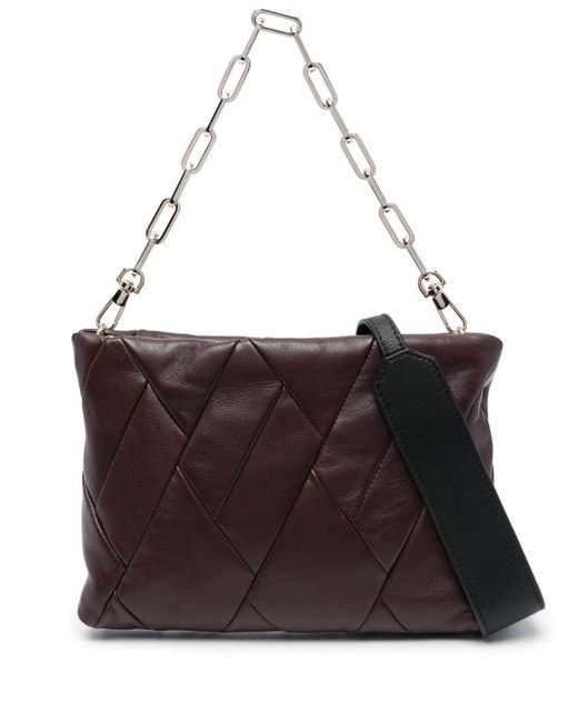 RECO Purple Cubo Leather Satchel Bag