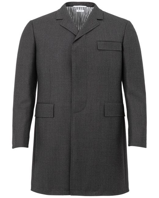 Thom Browne Gray Chesterfield Overcoat Grey for men
