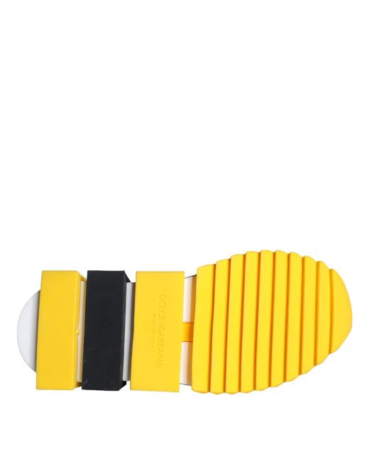 Dolce & Gabbana Yellow Sorrento Crystals Sneakers Shoes