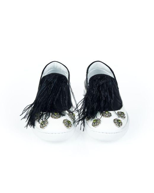 MR & MRS Blue Black Leather Slip