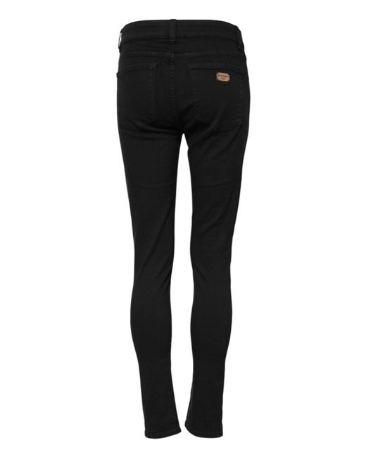 Dolce & Gabbana Black Cotton Skinny Mid Waist Denim Jeans for men