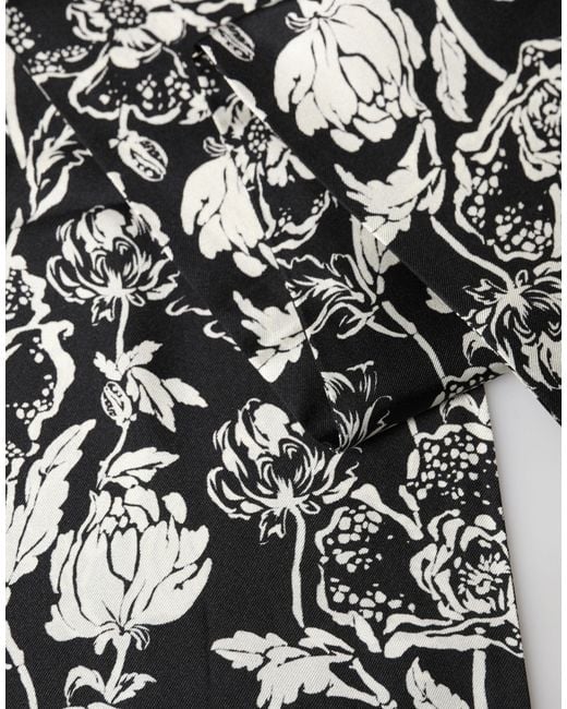 Dolce & Gabbana White Silk Floral Print Fringe 136Cm X 15.5Cm Scarf for men