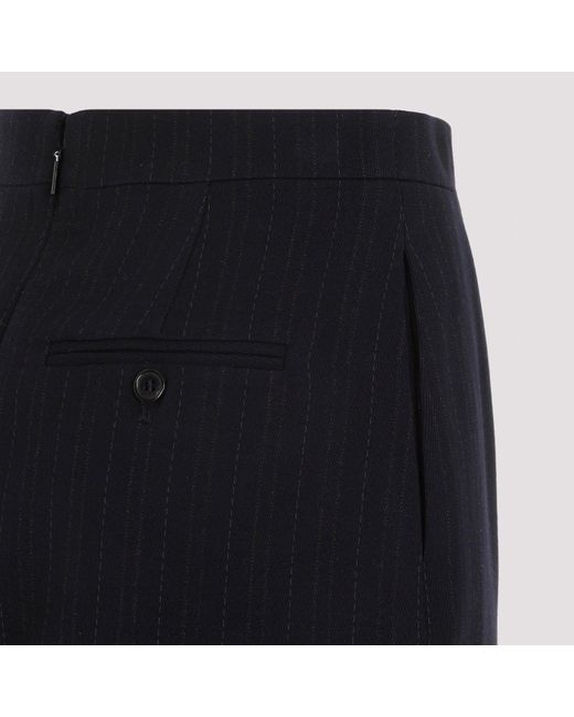 Saint Laurent Black Mid-rise Split-hem Wool-blend Midi Skirt