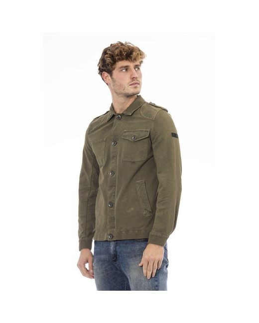 DISTRETTO12 Green Cotton Coat for men