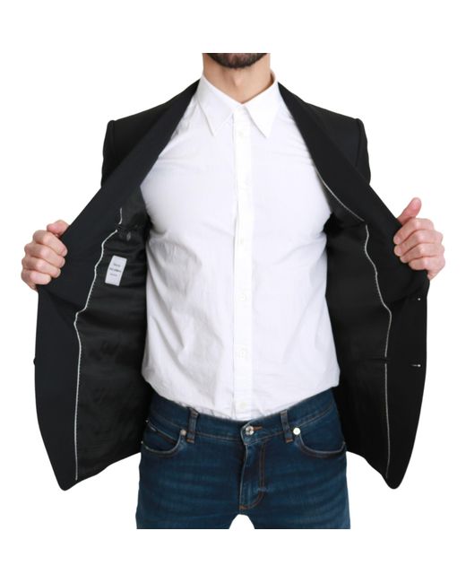 Dolce & Gabbana Dolce Gabbana Black Single Breasted Formal Wool Blazer for men