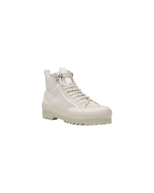Superga White Beige Fabric Sneaker