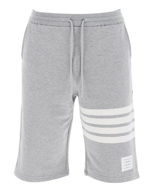 Thom Browne Gray 4-Bar Sweat Shorts for men
