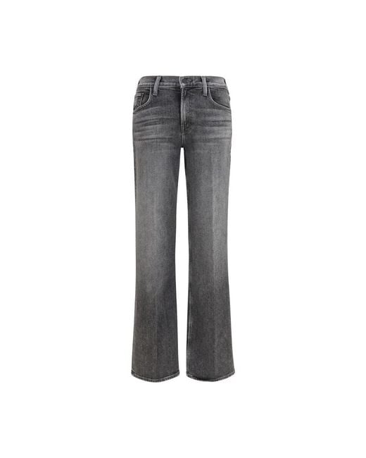 Mother Gray Cotton Bootcut Jeans