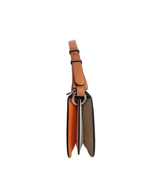 Twinset Brown Orange Polyurethane Shoulder Bag