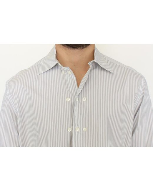 Ermanno Scervino Striped Regular Fit Shirt White Sig10176 for men