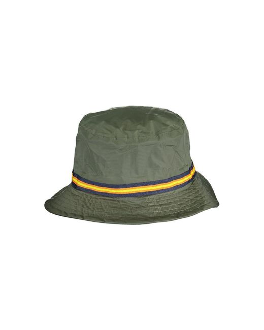 K-Way Green Chic Waterproof Bucket Hat With Logo Detail for men