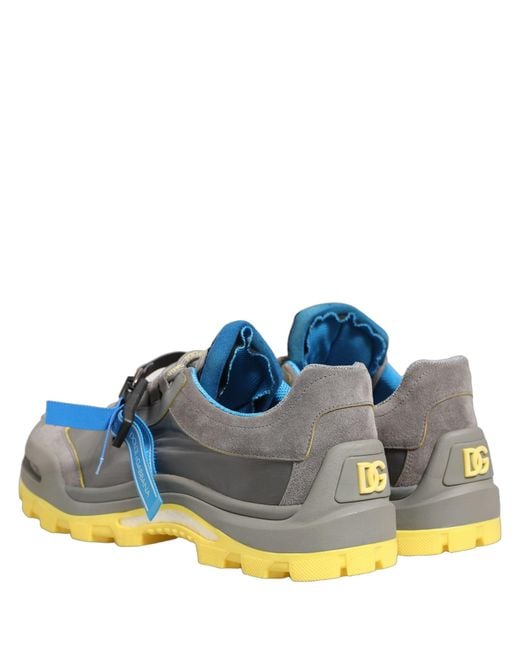 Dolce & Gabbana Gray Airmaster Panelled Low Top Sneakers Shoes Nylon Suede for men