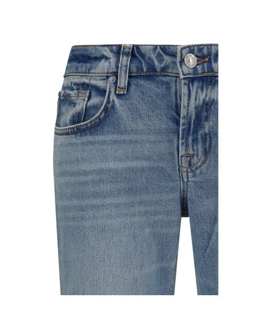 7FOR Blue Cotton Flared Jeans
