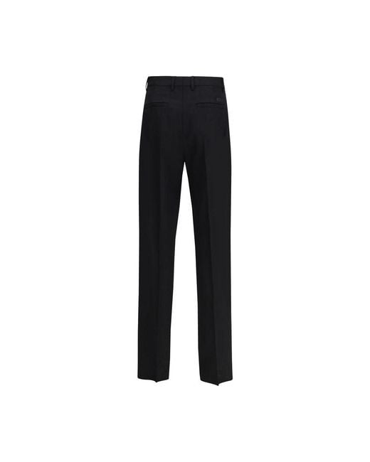 Versace Black Fleece Wool Dress Pants for men