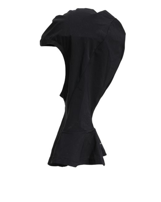 Dolce & Gabbana Black Nylon Elastane Balaclava Hood Face Cover Hat for men