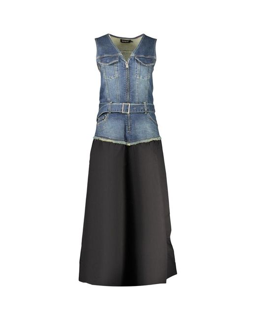 Desigual Blue Black Cotton 's Dress