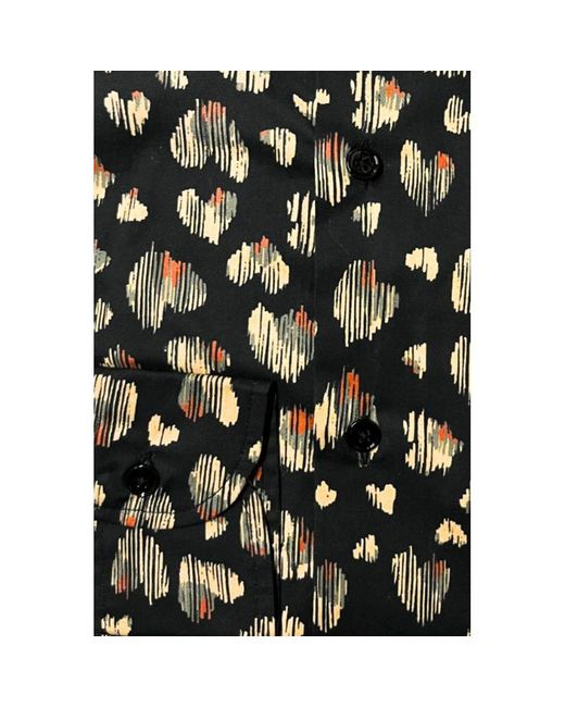 Bagutta Black Multicolor Cotton Men Shirt for men