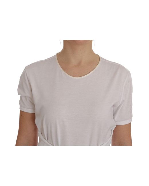 Dolce & Gabbana White Cotton Silk T-Shirt