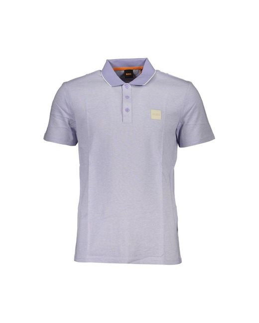 Boss Purple Cotton Polo Shirt for men