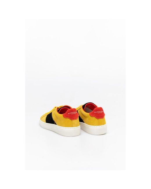 Scotch & Soda Yellow Leather Low Top Sneakers for men