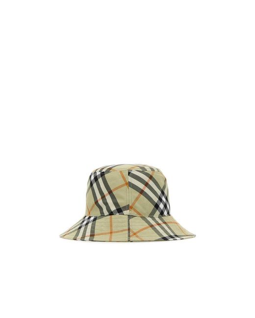 Burberry Green Check Bucket Hat for men