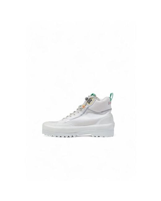 Superga White Fabric Chunky Sneakers