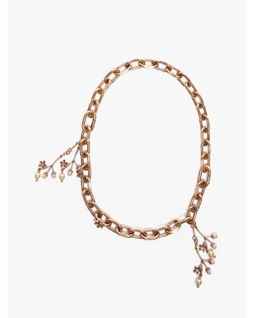 Max Mara Metallic Claudia Chain Necklace With Pendants
