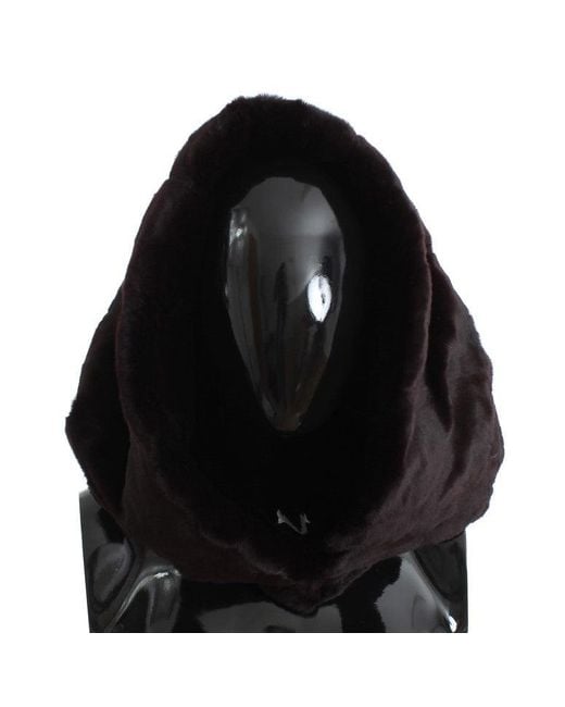 Dolce & Gabbana Black Exclusive Weasel Fur Hooded Scarf