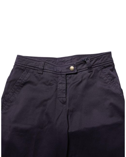 Incotex Blue Dark Purple Mid Waist Casual Straight Pants for men