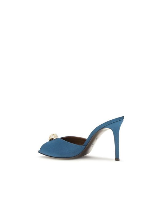 Giuseppe Zanotti Blue Calf Leather Bos Taurus Stiletto Heel Sandals