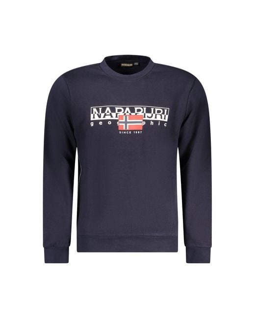 Napapijri Blue Cotton Sweater for men