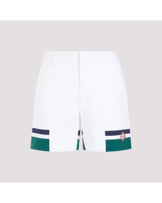 Casablancabrand White Midnight Sail Tailoring Shorts for men