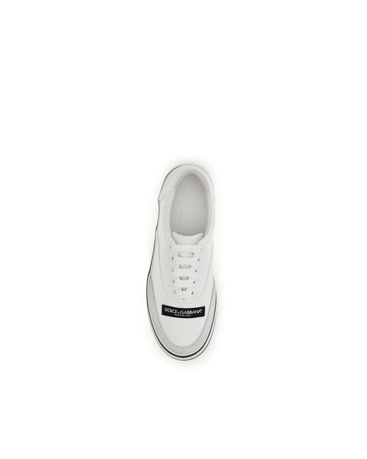 Dolce & Gabbana White Cotton Low Top Sneakers
