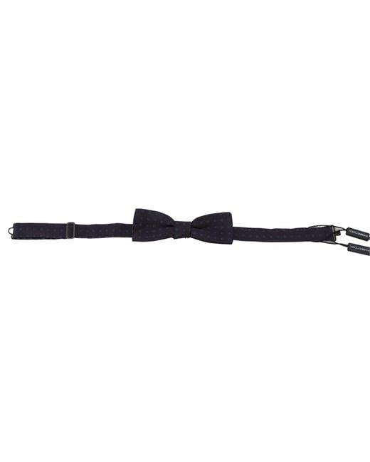 Dolce & Gabbana Black Elegant Silk Patterned Bow Tie for men