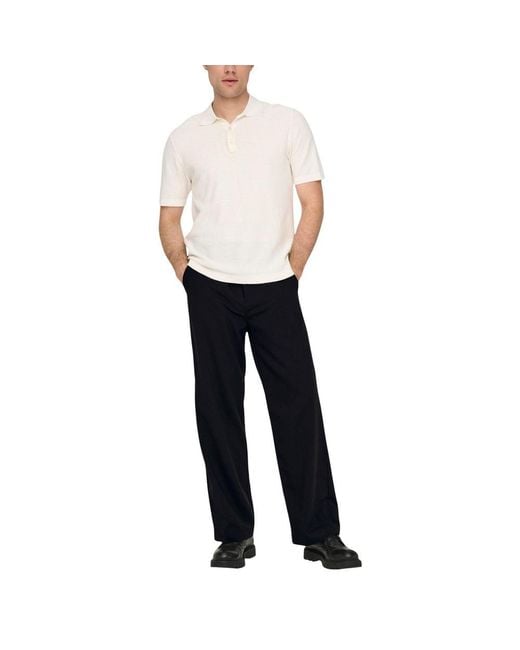Only & Sons Black Polyester Casual Pants for men